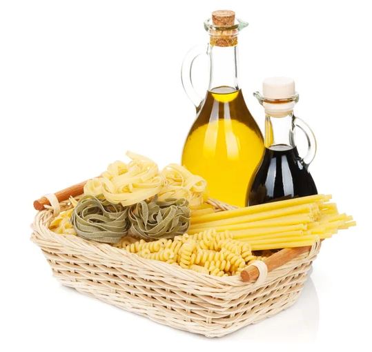 Olijfolie, pasta, wijnazijn e.a.